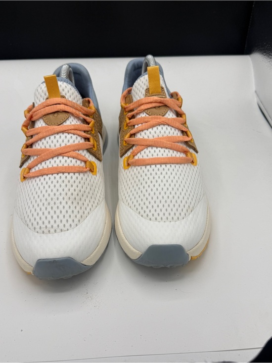 OluKai Shoes - OluKai Women's White Mesh Athletic Sneakers with Peach and Yellow Accents